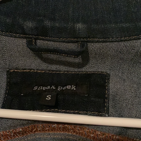 Sneak peek S denim jacket. Dark blue - Picture 2 of 3